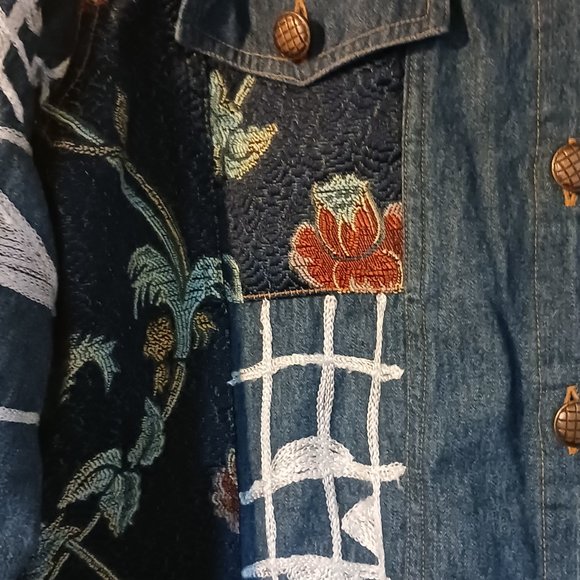 Indingo Moon Medium‎ Jacket Tapestry & Embroidery  on Denim - Picture 5 of 7